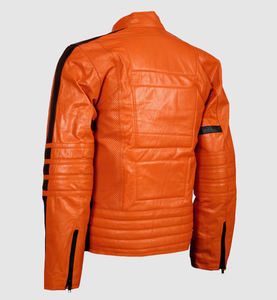 Chaqueta de Cuero Genuino de Alta Calidad para Hombre al por Mayor con Cuello Alto, Tela de Lona Impermeable y Transpirable para Invierno - Product Image 4