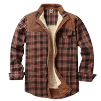 Blouson Bomber Vintage en Toile à Carreaux pour Homme, Coupe Ample, Doublure Sherpa, Imperméable, Écologique, Respirant, Manteau d'Hiver Chaud à Fermeture Éclair