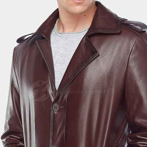 Abrigo Largo de Cuero para Hombre de Alta Calidad, Nuevo Modelo de Invierno, Tejido Transpirable con Cuello Alto, Relleno de Plumón de Camello, Precio al por Mayor - Product Image 4