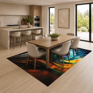Alfombra de Chenilla Lavable a Máquina con Estampado Digital Tradicional Anatolia en Gris Carbón, Antideslizante, Modelo LXDP-0813 de RUGS DEPOT, Venta al Por Mayor - Product Image 4
