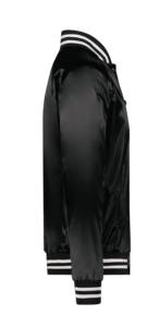 Chaqueta Bomber Delgada de Lona Negra para Hombre con Cuello Alto y Logotipo Frontal, Diseño Inspirado en Chicago - Product Image 5