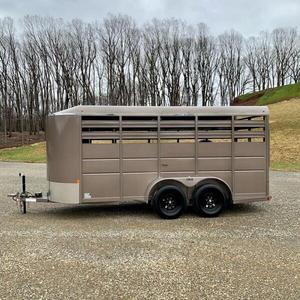 รถพ่วงสำหรับปศุสัตว์ จัดส่งฟรี ยี่ห้อคุณภาพสูง ขนาด 6x16 16' รับน้ำหนักได้ 7K GVWR ทนทาน พร้อมส่วนประกอบไฮดรอลิกหลัก รองรับน้ำหนัก 2001-3000 กก. ผลิตในประเทศ PL - Product Image 3