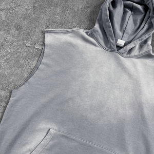 Vente en gros Logo personnalisé Lavage à l'acide Streetwear Vêtements Débardeur surdimensionné Pull Sans manches Sweat à capuche uni Homme Fabricant - Product Image 6