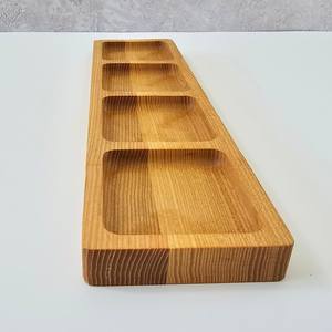 Bandeja de aperitivos dividida larga personalizada, bandeja de madera para servir, plato de comida para fiestas - Product Image 4