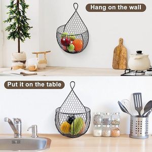 Designer <b>Wire</b> Metal Fruit <b>Basket</b> For Kitchen <b>Storage</b> Solutions Rustic Metal Fruit <b>Basket</b> For Country Style Kitchen Decor - Product Image 3