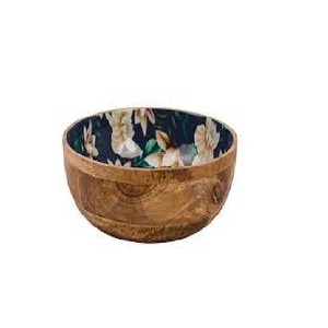 Acacia Wooden Resin Serving Bowl With <b>Spoon</b> Natural Finishing Home and Hotel Dinner Service Utensils Luxury <b>Soup</b> Serving Bowls - Product Image 2