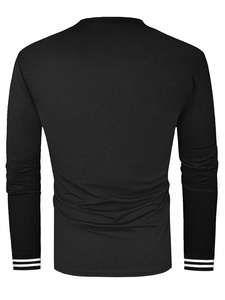 สั่งซื้อเลย! เสื้อยืดคอกว้างแขนยาวผู้ชาย ขายส่ง ผ้าฝ้าย 100% สำหรับทำงาน ออกกำลังกาย ใส่ลำลอง  รับสกรีนโลโก้ - Product Image 2
