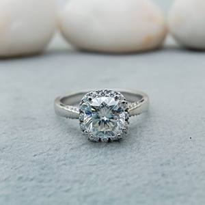 แหวนหมั้นเพชรสีดำ10K สีทองทึบแหวนเพชรเม็ดเพชรแบบออกแบบได้ตามต้องการ - Product Image 1