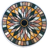 Handgefertigter Pietra Dura Intarsien-Marmor-Couchtisch Traditioneller Stil Wohnzimmermöbel Langlebiges Steinmeisterwerk für den Heimgebrauch