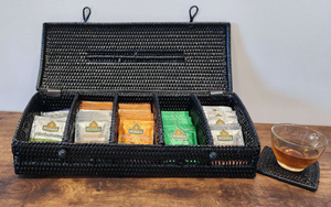 Cesta de Té Circular Simple de 5 Secciones de Ratán Natural Ecológico de Sisu Handicraft, Diseño Flexible con Tapa, Multiusos, Apta para Alimentos - Product Image 5