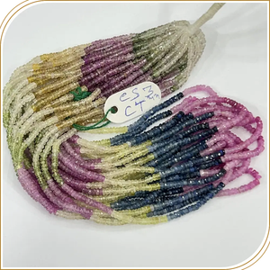 Perles rondes à facettes en saphir multicolore Taille 3mm Pierres précieuses naturelles Perles en vrac pour la fabrication de bijoux Design - Product Image 5