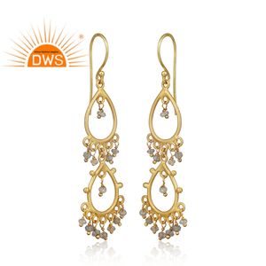 Best Selling Sterling Silver Natural Labradorite Gemstone <b>Long</b> Drop <b>Earring</b> Custom Trendy Jewelry Manufacturer - Product Image 3