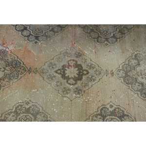 Turkish <b>Runner</b> <b>Rug</b> 3.1x11.1 ft Gray Wool Eco-Friendly <b>Rug</b> Vintage Patchwork Design with Latex Backing - Product Image 5