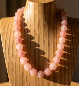 Comprar collar de cuentas de cuarzo rosa Unisex 18 pulgadas plata 925 cerradura anudada a mano diseño geométrico moda accesorio regalo - Product Image 6