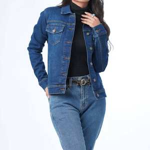 Meilleure vente vestes d'hiver pour femmes noir Jean veste dames Denim 2024 haute qualité pas cher prix hiver plaine Denim veste - Product Image 1