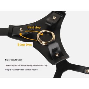 ウェアラブルディルドハーネスセット - 交換可能なディルドレザーパンティスタイル ソフトクリスタルソフトディルド 強力な吸盤ベース レズビアン向け - Product Image 6