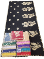 Châle en voile de coton brodé de strass à motif floral de style africain pour femme – Respirant et doux pour un usage quotidien estival