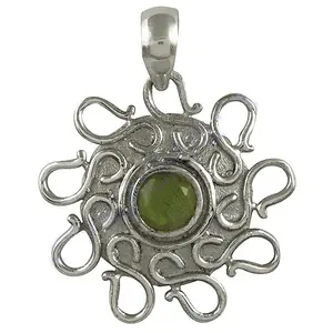 สร้อยคอจี้เงินแท้ 925 ประดับเพอริดอท สำหรับผู้หญิง ของขวัญ เครื่องประดับ - Product Image 1