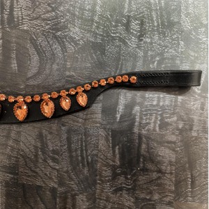 Luxury Rose Gold <b>Crystal</b> Teardrop Horse Browband Elegant Rhinestone V-Shape English Bridle Headstall Accessory - Product Image 3