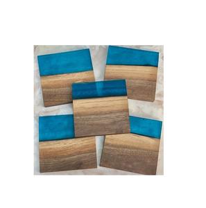 Posavasos de resina y madera para el hogar, oficina o Navidad, inauguración de la casa para uso en la mesa, soporte para tazas y bebidas - Product Image 2