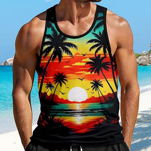 Camiseta sin Mangas Casual para Hombre, Diseño Personalizado de Punto, Sublimación, Deportiva, para Gimnasio, Transpirable, de Secado Rápido, Cuello Redondo, Talla Personalizada, Poliéster - Product Image 3