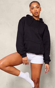 Sudadera con capucha negra de gran tamaño de longitud completa de alta calidad para mujer, sudaderas con capucha antiarrugas y transpirables, sudadera con cremallera para mujer - Product Image 5