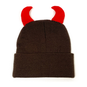 หมวกบีนนี่ถักลายปีศาจสำหรับผู้หญิงผู้ชายเด็กผู้หญิง Y2K หมวกฮาโลวีนปาร์ตี้หมวกถักโครเชต์หมวกทรงถังออกแบบได้ตามต้องการ - Product Image 5