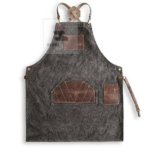 Tabliers de salon de barbier professionnels avec lanières en cuir tabliers de coupe de cheveux personnalisés - Product Image 4