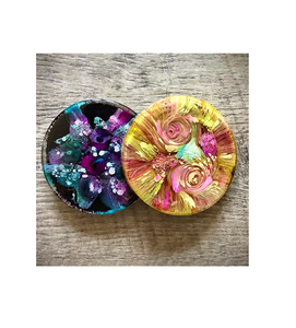 Dessous de verre élégants en résine avec motifs floraux pour la décoration du printemps et de l'été Produits d'artisanat naturels - Product Image 4