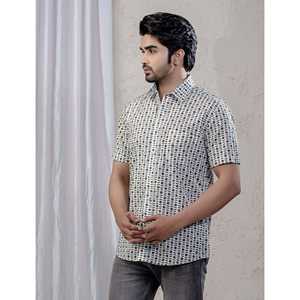 Chemise décontractée pour homme en coton imprimé à manches courtes, 100 % popeline respirante, taille XL - Fourniture ODM - Product Image 5