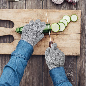 Gants de travail multi-usages pour la cuisine et l'industrie, résistants aux coupures, HPPE, antidérapants, noir gris, gants de travail résistants aux coupures de haute qualité - Product Image 1