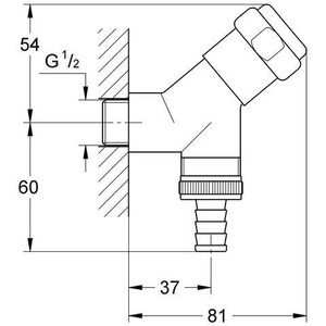 Válvula de Conexión GROHE WAS 41010 de 1/2 Pulgada Cromada, Categoría de Producto: Válvulas de Retención - Product Image 3