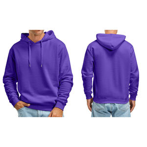 Pull-over à capuche simple de haute qualité pour hommes, sweats à capuche décontractés à manches longues classiques, avec logo propre personnalisé pour hommes - Product Image 2