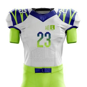 Meilleur uniforme de football américain personnalisé du fabricant avec nom d'équipe respirant à manches courtes sur l'uniforme - Product Image 5