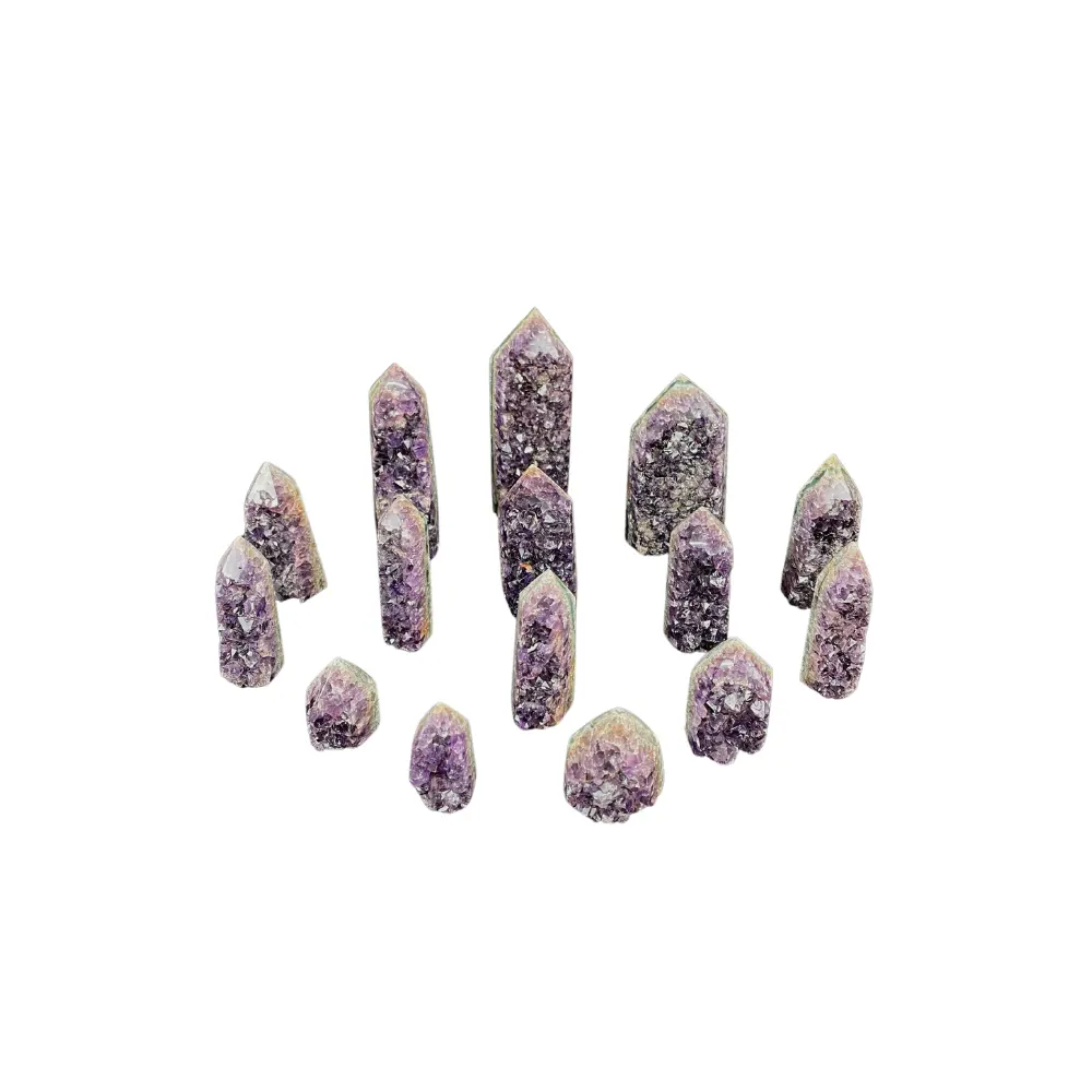 Amethyst Druzy Polished Points Gemstone Towers Crystal Healing Wholesale Home Decoration Crafts