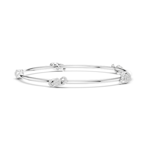 Knot <b>Bangle</b> Bracelet with 0.51 CT Lab-Grown Diamonds Round Brilliant Cut 18KT, 14KT, 10KT <b>Gold</b> & 925 Silver <b>Rose</b>, Yellow, - Product Image 2