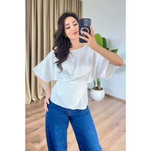 Blusa Blanca con Lazos Cruzados al Por Mayor - Blanca - Product Image 4
