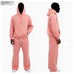 Vente en gros logo personnalisé Ensemble de survêtement à fermeture éclair complète avec impression bouffante pour hommes Pantalon de survêtement et sweat à capuche Ensemble de survêtement 2 pièces délavé à l'acide - Product Image 1