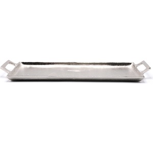 Bandejas para servir de aluminio chapado en oro, forma rectangular para el hogar y las bodas, bandejas para servir comidas y bebidas de mesa - Product Image 5