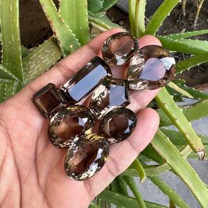 100% cuarzo ahumado natural facetado corte mezcla forma y tamaño a granel piedras preciosas sueltas precios de fábrica al por mayor de mayorista indio - Product Image 1