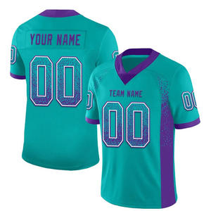 Camisetas de Fútbol Americano Personalizadas para Hombre/Adultos, Camisetas de Malla Personalizadas con Nombre y Número del Equipo Sublimados, Patrón 3D Transpirable - Product Image 1