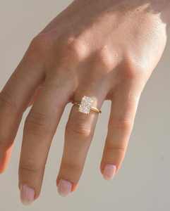 Anillo de mujer de fiesta de aniversario de compromiso de boda de moissanita de corte radiante con plata 925 10K 14K 18K oro sólido hecho a mano - Product Image 2