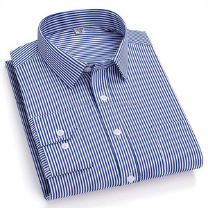 Camisa de Vestir Formal de Manga Larga para Hombre, Nueva Colección 2026, Poliéster/Algodón Oxford, Estilo Casual de Negocios, Color Sólido, Secado Rápido, Transpirable, Otoño - Product Image 1
