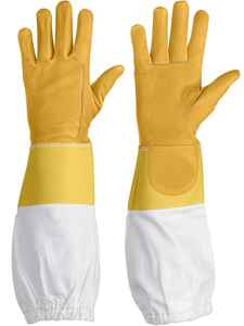 Gants d'apiculteur personnalisés OEM avec logo, style manchette, manches longues, en cuir souple et toile respirante pour un confort optimal - Product Image 4