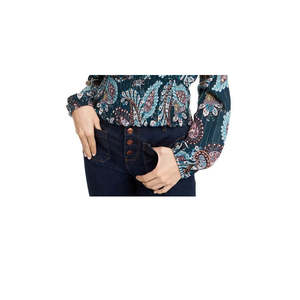 Top in chiffon blu navy per bambini Gypsies & Moondust, taglia piccola, design smock brillante primavera/estate - Product Image 3