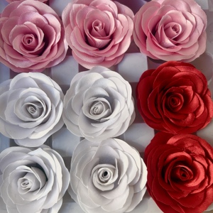 Fiore <span class=keywords><strong>di</strong></span> Tessuto Eterno Fai-da-Te per Matrimoni, Rosa in <span class=keywords><strong>Raso</strong></span> Fatta a Mano, Fiore <span class=keywords><strong>di</strong></span> Nastro per Decorazione Bouquet - Product Image 5