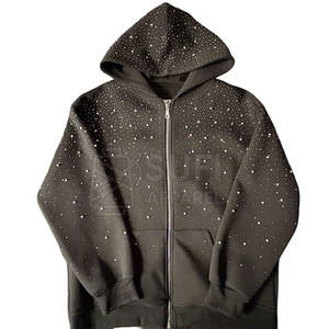 เสื้อฮู้ดลำลองสำหรับผู้หญิงแฟชั่นฤดูหนาว ผ้าถักบุซับใน ประดับคริสตัลที่ด้านหน้า พร้อมด้วยกลิตเตอร์ที่ทนทาน เหมาะสำหรับสวมใส่ในชีวิตประจำวัน - Product Image 1