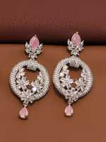 Boucles d'oreilles pendantes tendance en argent plaqué antique avec zircon taille émeraude pour filles et femmes par M Creation