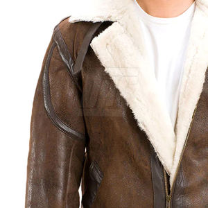 Veste en peau de mouton pour homme, veste en cuir de peau de mouton durable pour la mode d'hiver et le port quotidien - Product Image 6