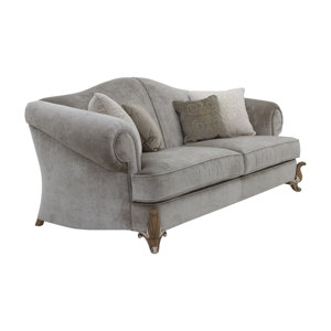 Canapé traditionnel écologique 2 places avec cadre en bois de mahogany massif, sculpture à la main, revêtement rembourré pour usage intérieur - Product Image 2